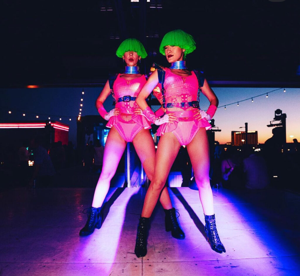 Dancers posing on stage for their live performance at Terrace Afterhours Club