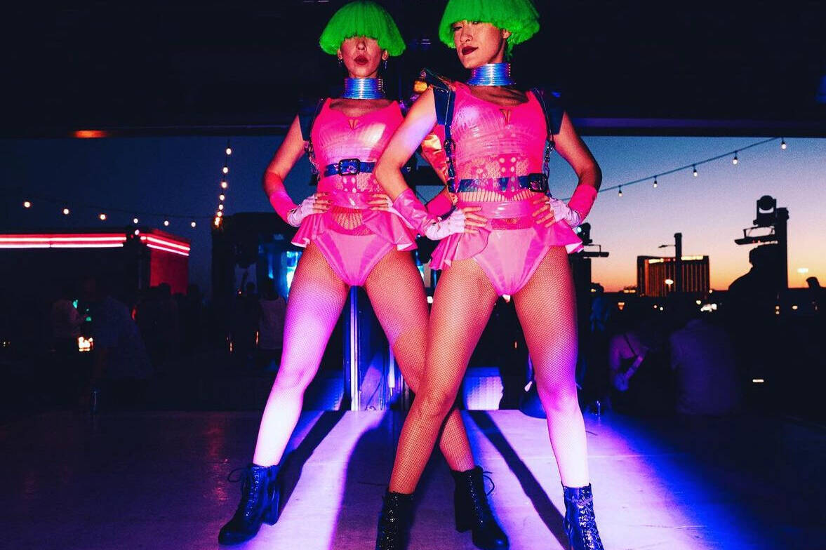 Dancers posing on stage for their live performance at Terrace Afterhours Club