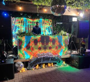 LED wall DJ booth rental in Las Vegas for a wedding reception