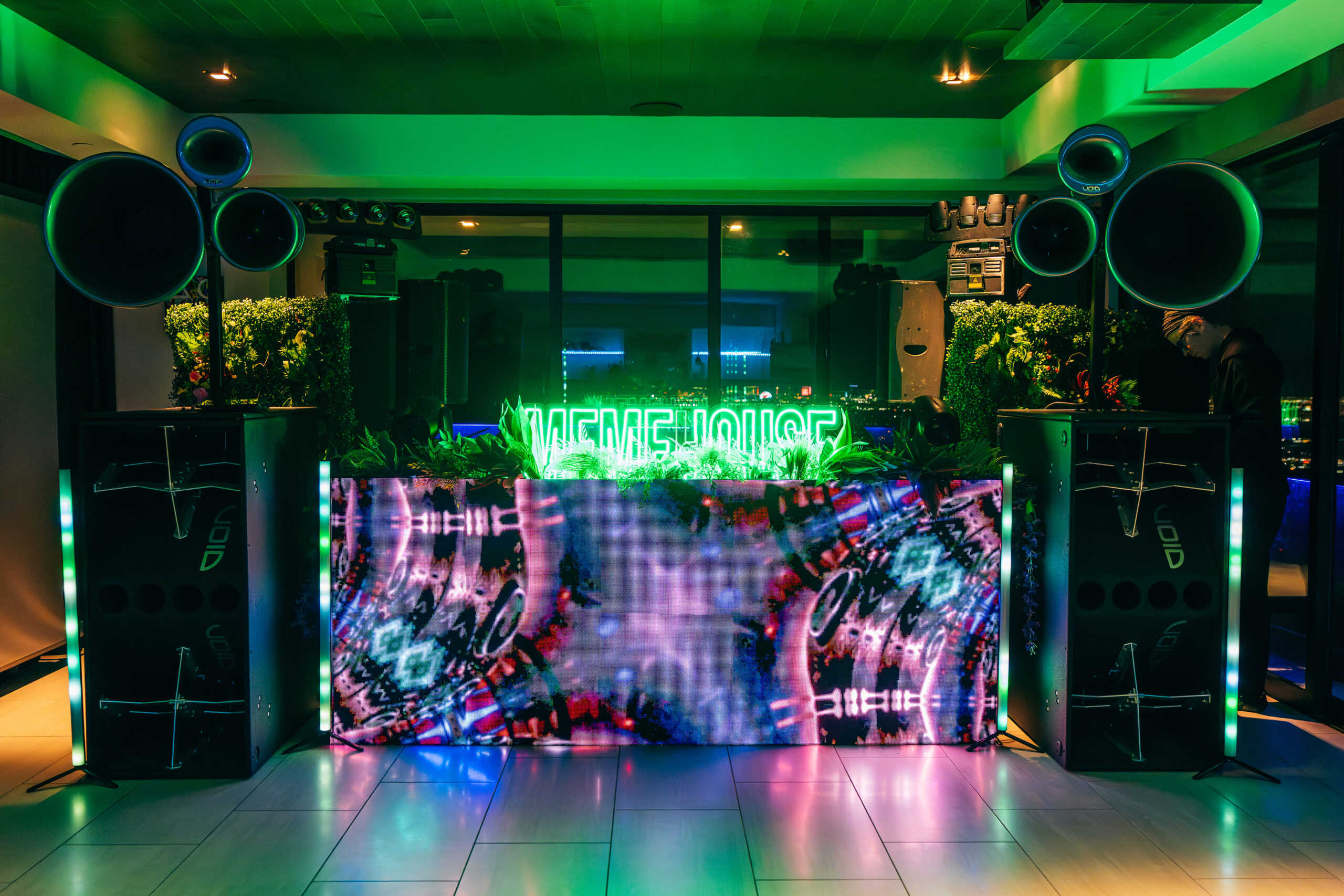 Las Vegas event speaker setup for DJ performance