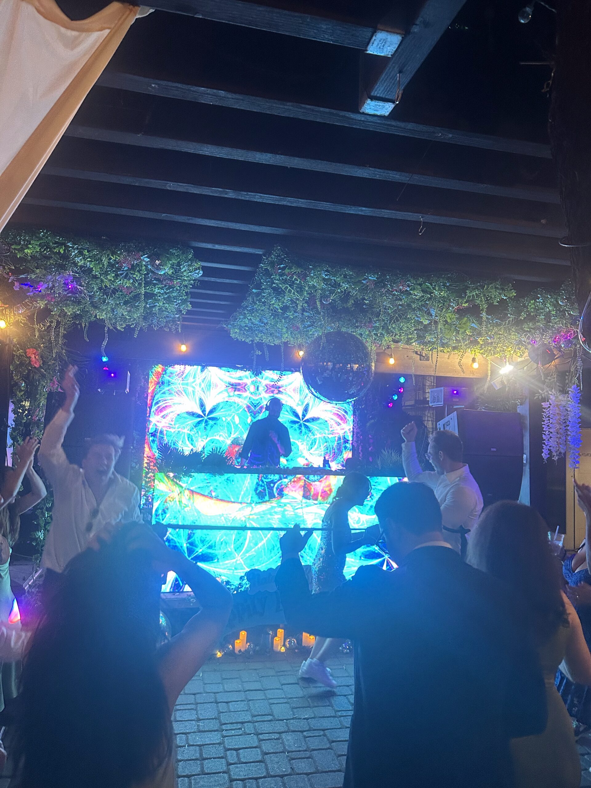 LED wall DJ booth rental in Las Vegas for a wedding reception