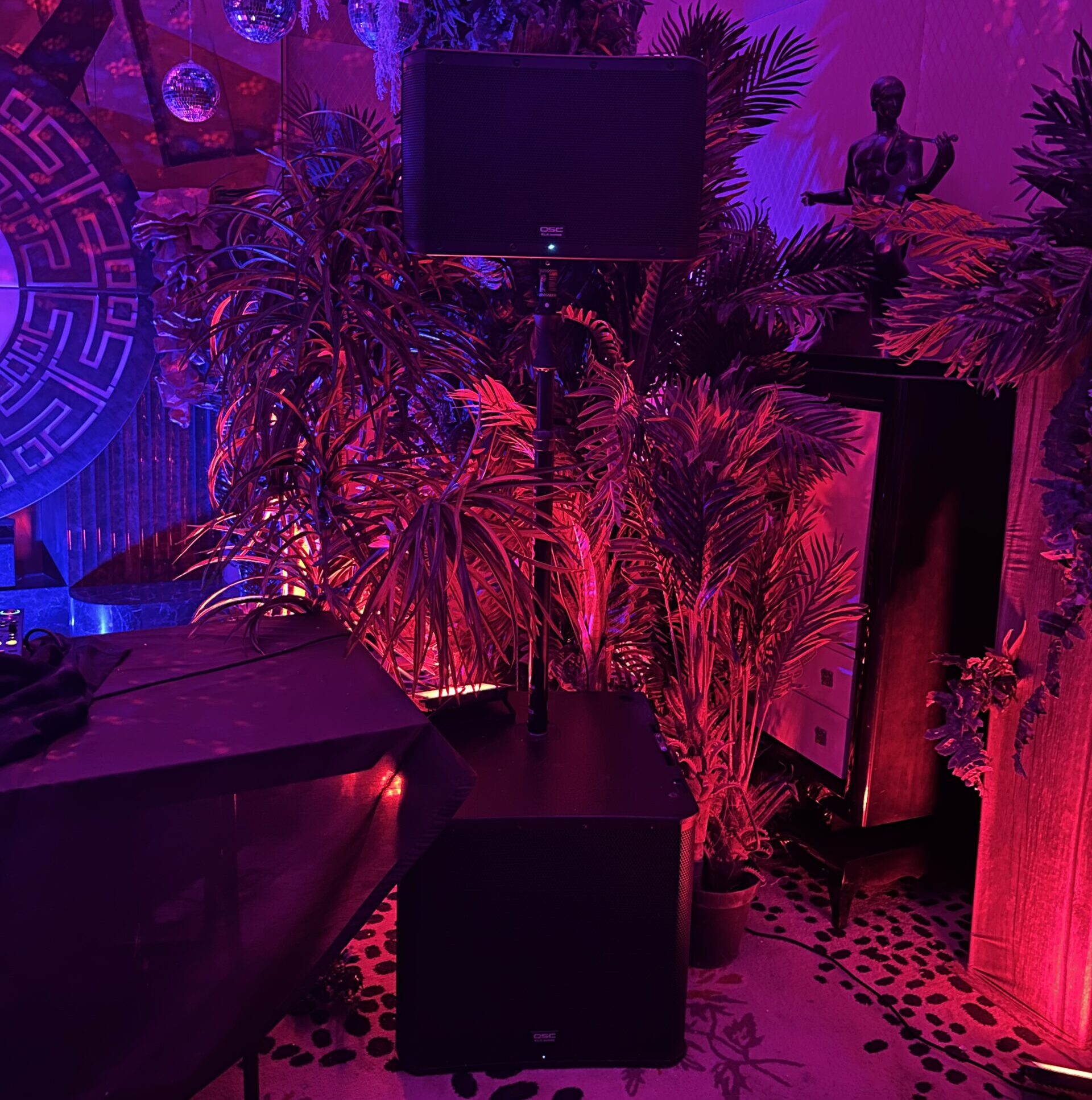 Las Vegas event speaker setup for DJ performance