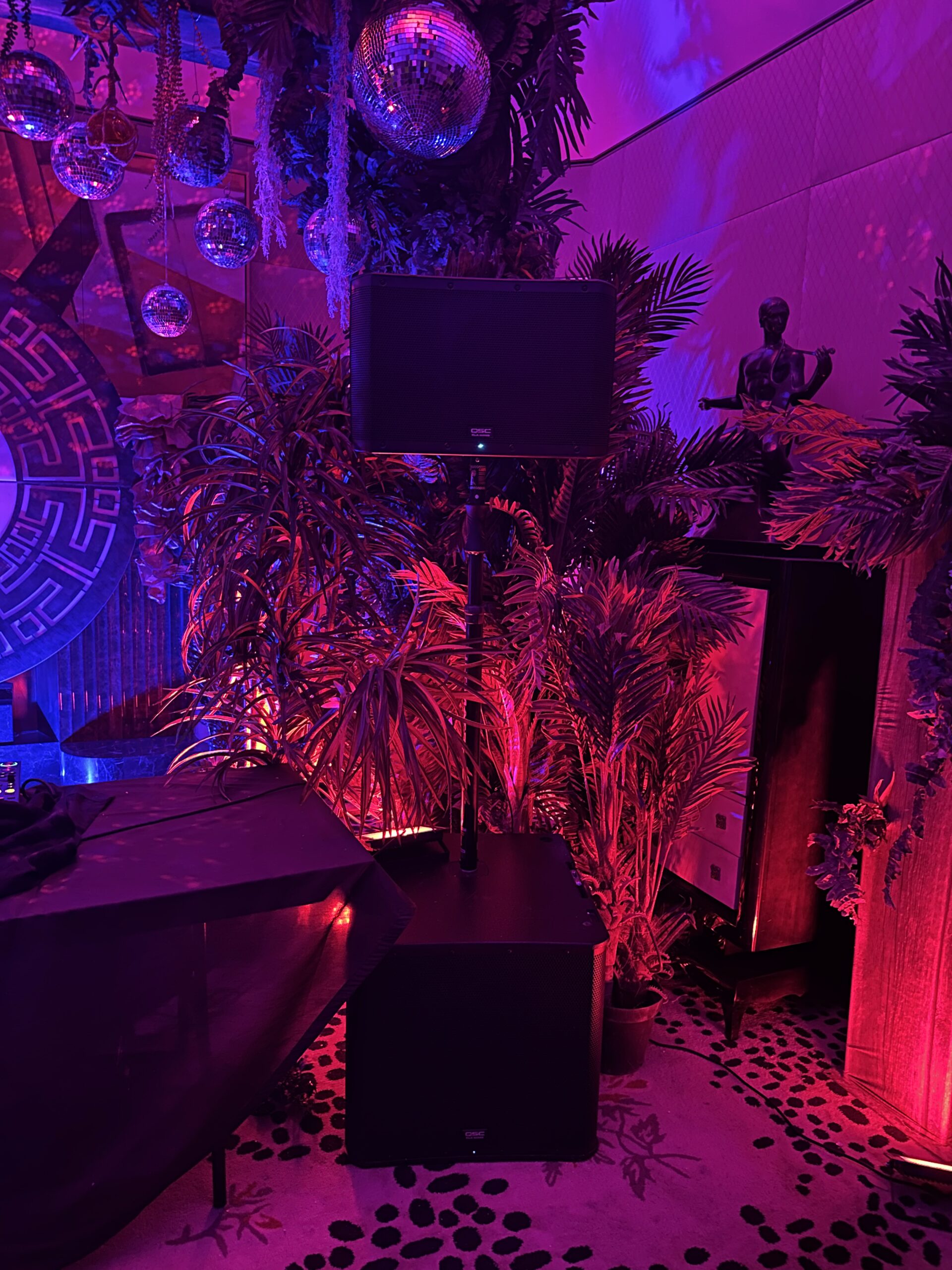 Las Vegas event speaker setup for DJ performance