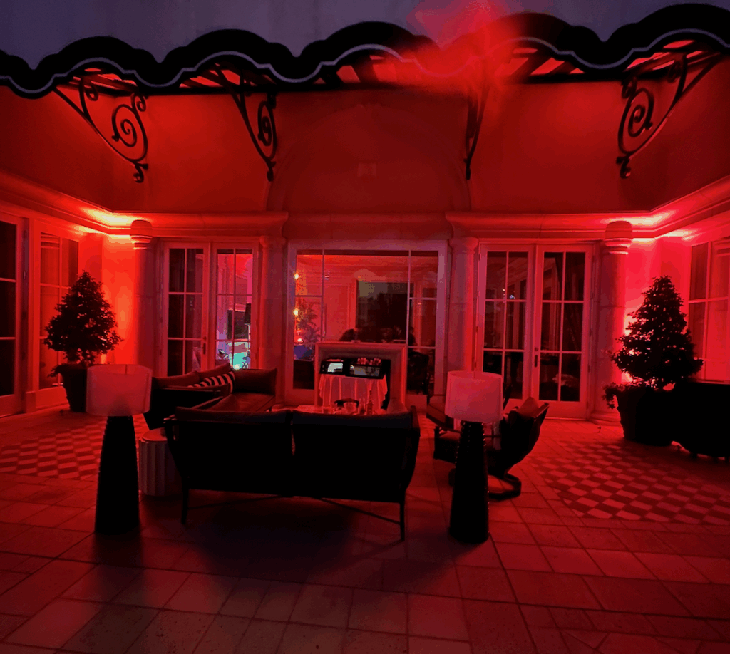 event uplighting setup for ambiance