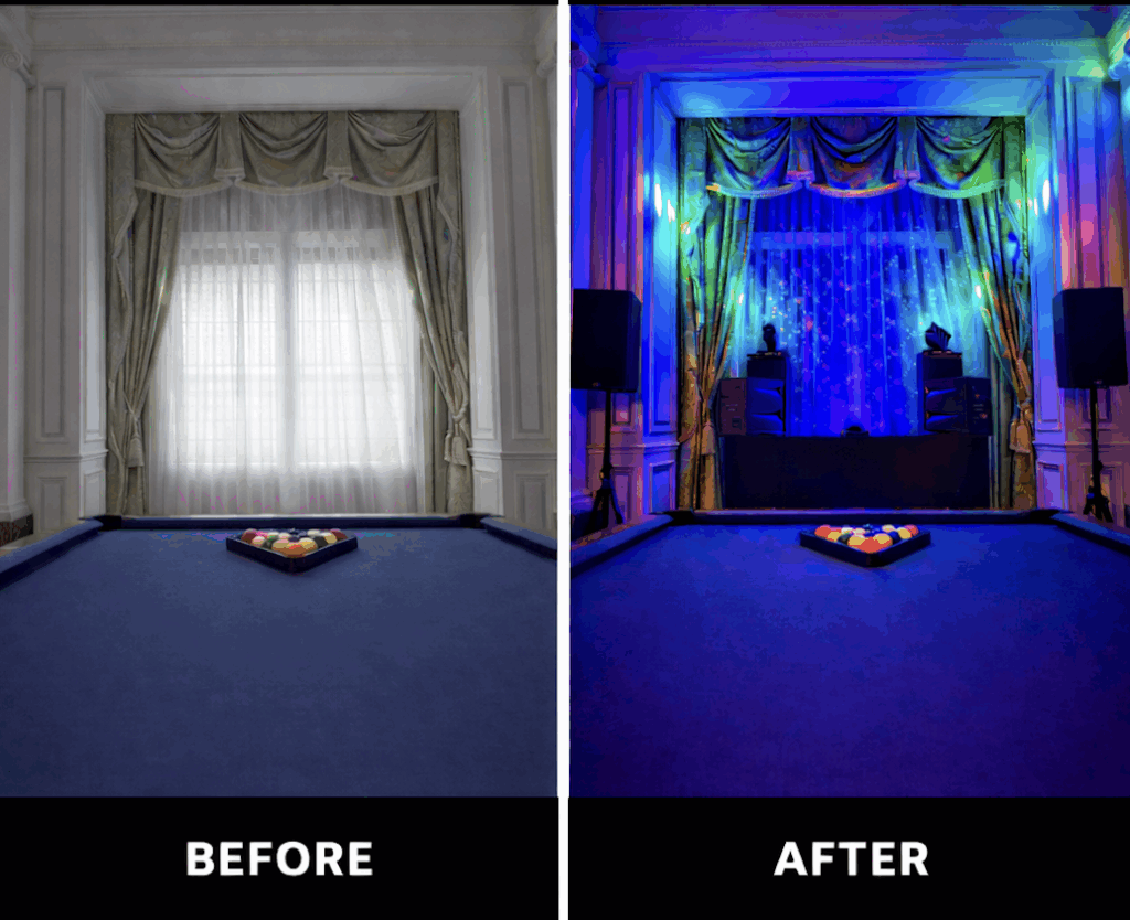 enue transformation with uplighting effects
