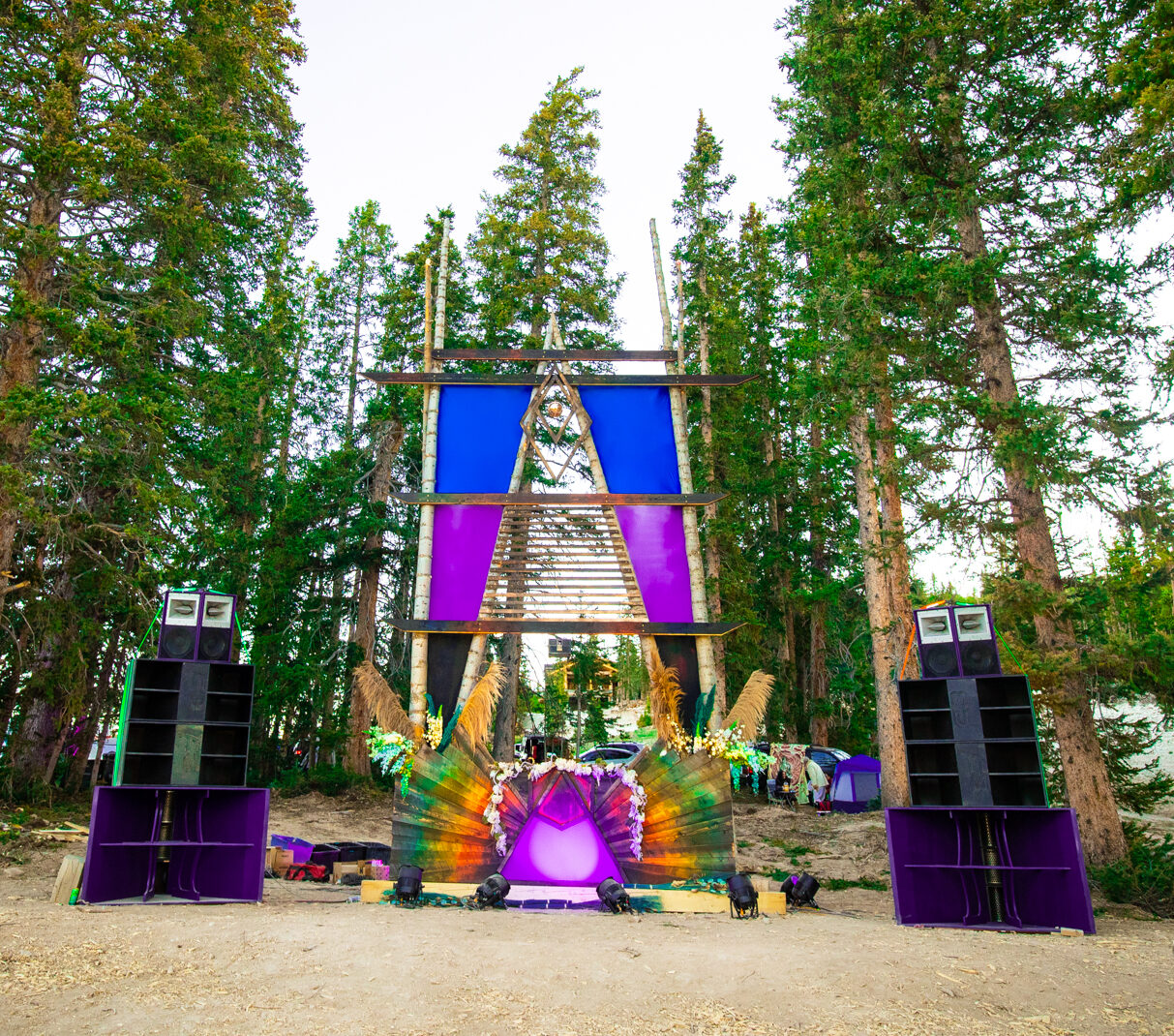 Outdoor stage made of wood by dusk till dawn