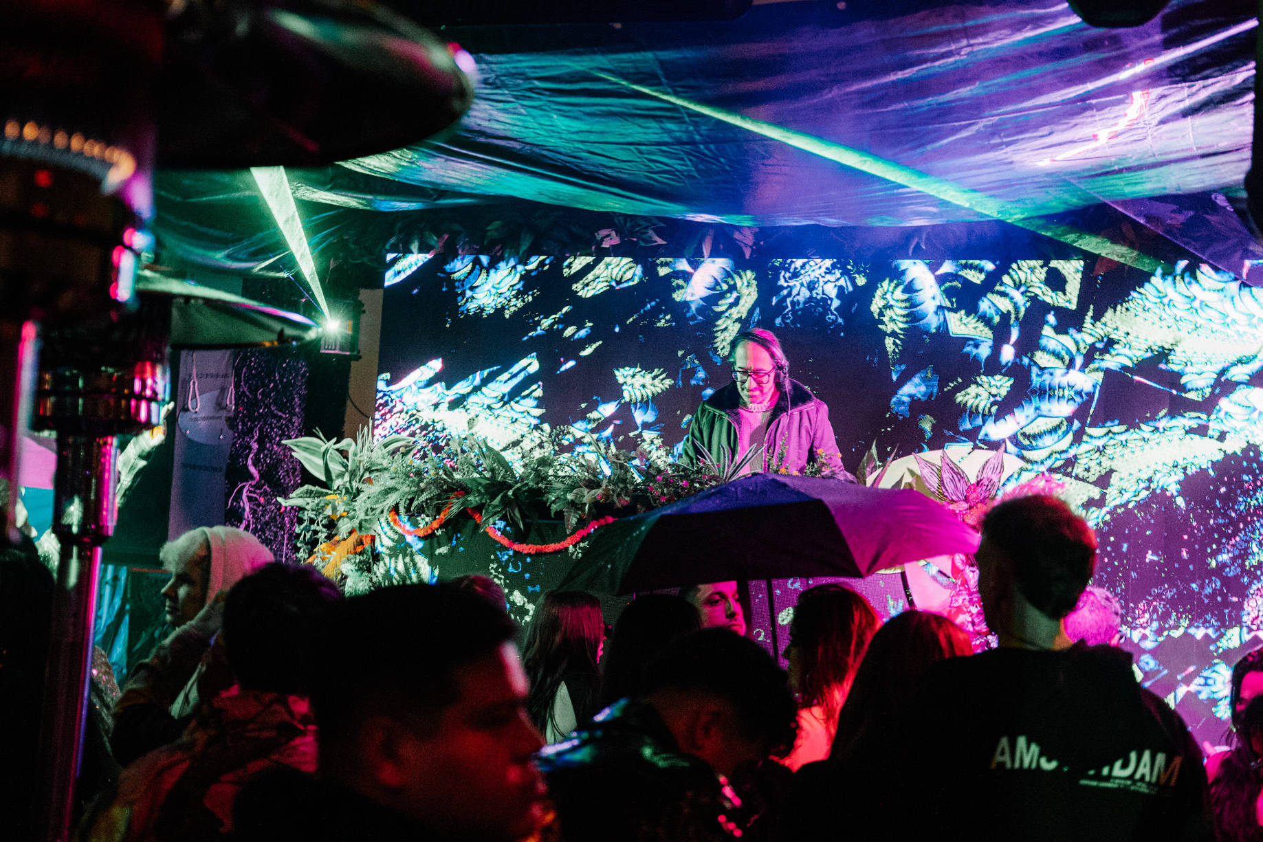 DJ performing in front of LED wall at New Years Eve party in Las Vegas