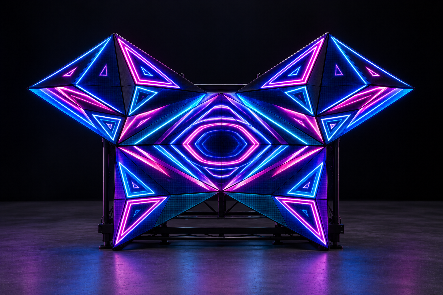 Custom geometrical LED stage rental in las vegas