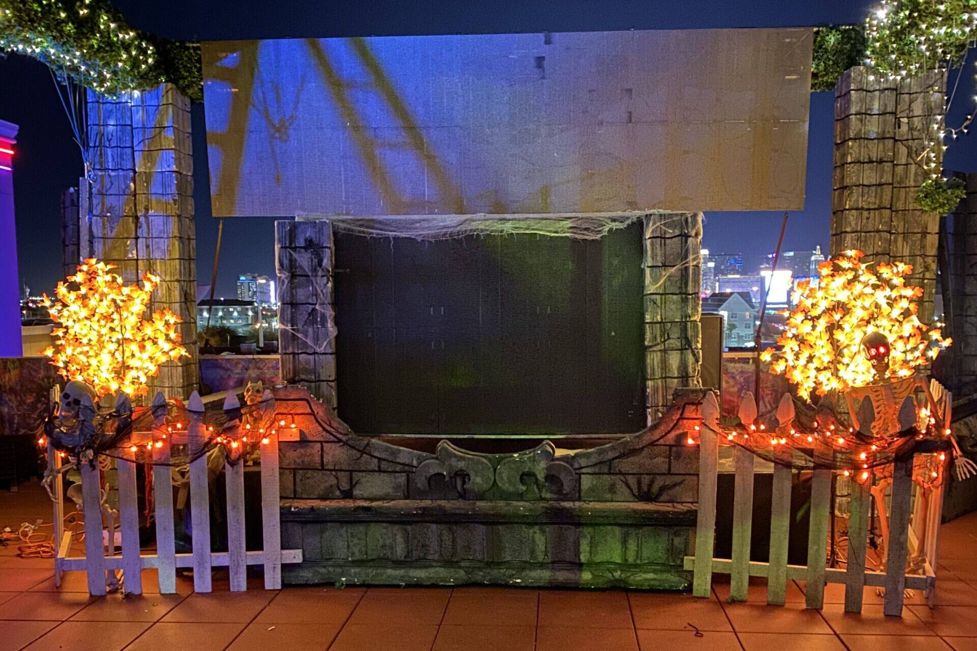 Halloween themed LED DJ booth and stage